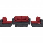 Summon 5 Piece Outdoor Patio Sunbrella® Sectional Set