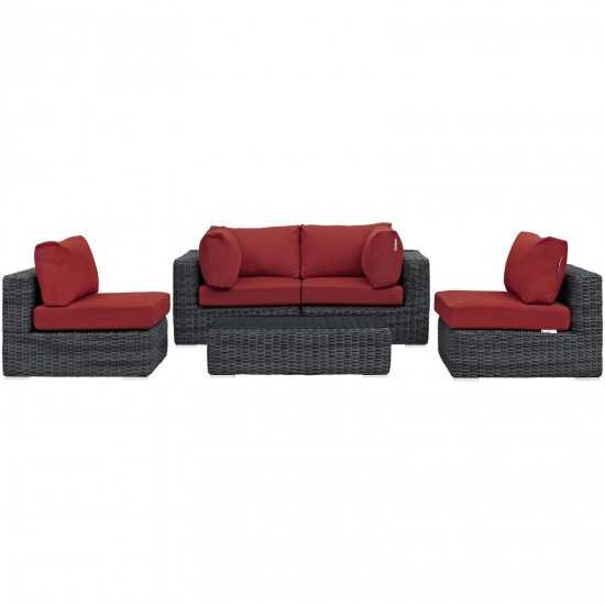 Summon 5 Piece Outdoor Patio Sunbrella® Sectional Set