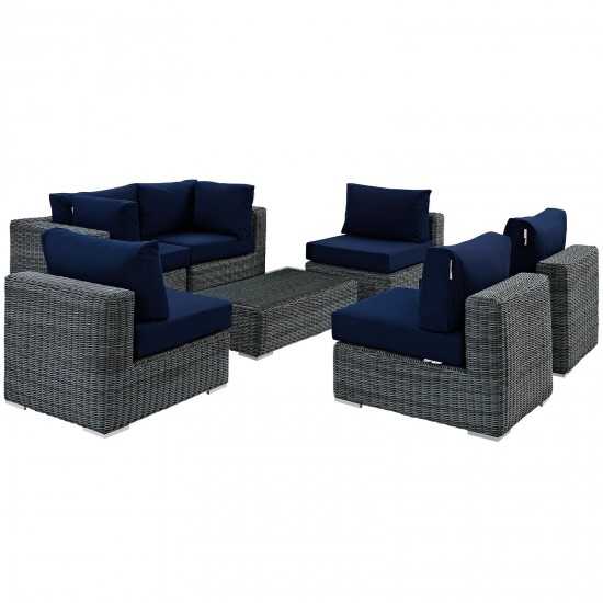 Summon 7 Piece Outdoor Patio Sunbrella® Sectional Set