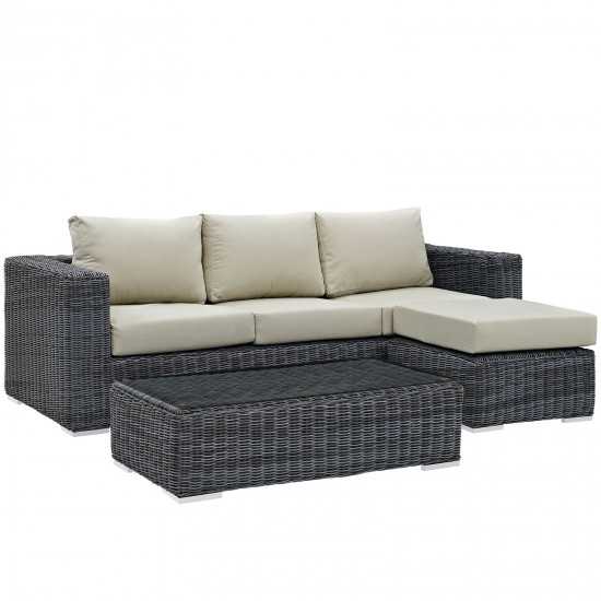 Summon 3 Piece Outdoor Patio Sunbrella® Sectional Set