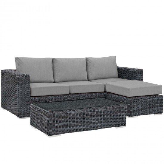 Summon 3 Piece Outdoor Patio Sunbrella® Sectional Set