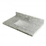 Kingston Brass Templeton 36" X 22" Carrara Marble Vanity Top with Square Undermount Sink, Carrara Marble