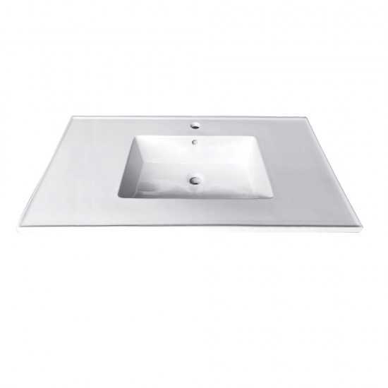 Fauceture Continental 31-Inch X 22-Inch Ceramic Vanity Top with Integrated Basin 1H, White