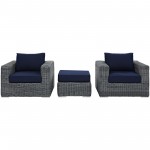 Summon 3 Piece Outdoor Patio Sunbrella® Sectional Set