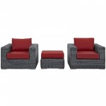 Summon 3 Piece Outdoor Patio Sunbrella® Sectional Set