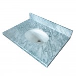 Fauceture Templeton 36-Inch X 22-Inch Marble Vanity Top with Undermount Sink, Carrara Marble