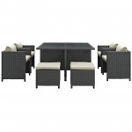 Sojourn 9 Piece Outdoor Patio Sunbrella® Dining Set