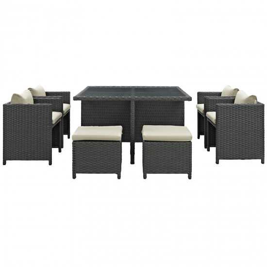 Sojourn 9 Piece Outdoor Patio Sunbrella® Dining Set