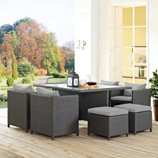 Sojourn 9 Piece Outdoor Patio Sunbrella® Dining Set