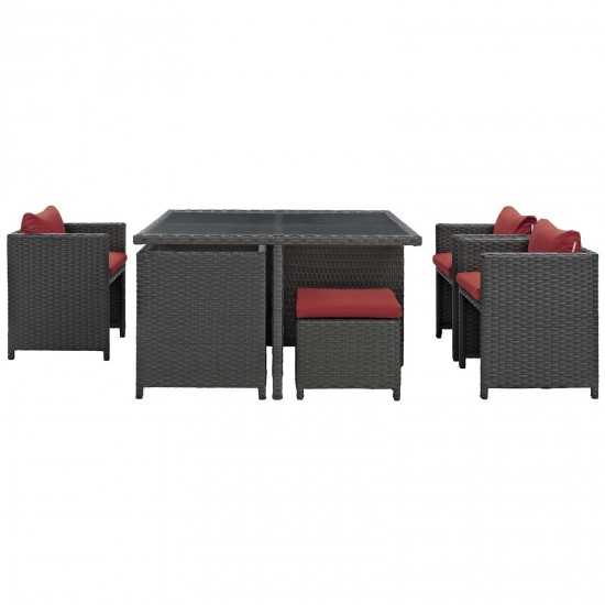 Sojourn 9 Piece Outdoor Patio Sunbrella® Dining Set