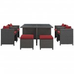 Sojourn 9 Piece Outdoor Patio Sunbrella® Dining Set