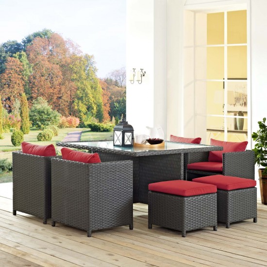 Sojourn 9 Piece Outdoor Patio Sunbrella® Dining Set