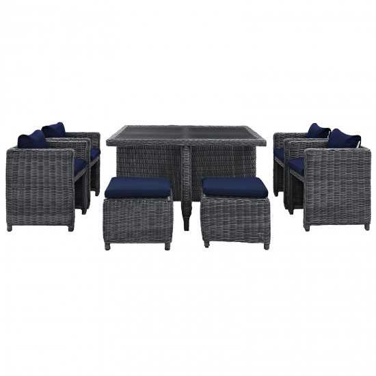 Summon 9 Piece Outdoor Patio Sunbrella® Dining Set