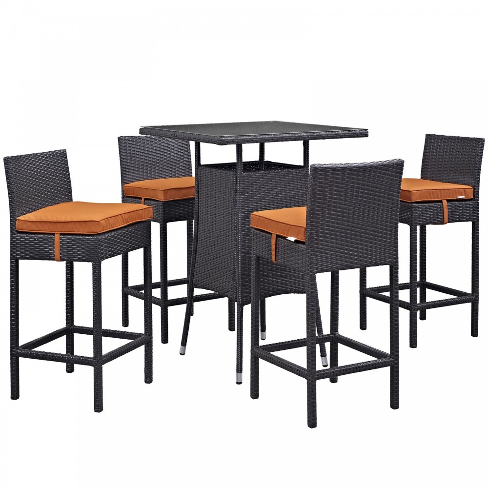 Convene 5 Piece Outdoor Patio Pub Set Convene 5 Piece Outdoor Patio Pub Set