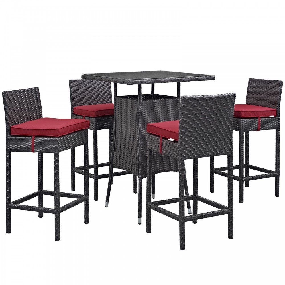 Convene 5 Piece Outdoor Patio Pub Set Convene 5 Piece Outdoor Patio Pub Set