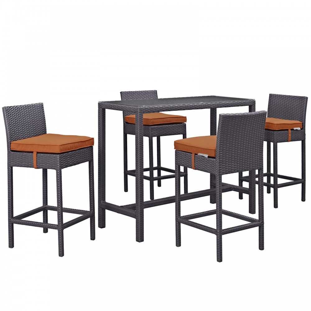 Convene 5 Piece Outdoor Patio Pub Set Convene 5 Piece Outdoor Patio Pub Set