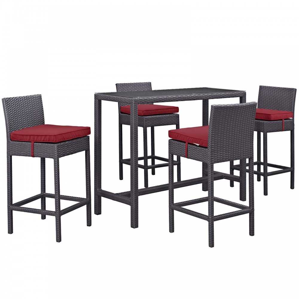 Convene 5 Piece Outdoor Patio Pub Set