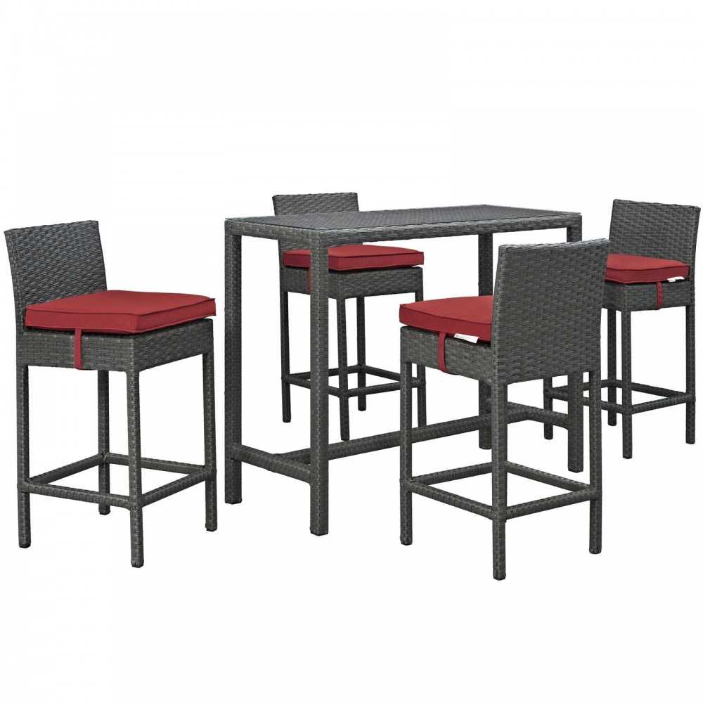 Sojourn 5 Piece Outdoor Patio Sunbrella® Pub Set