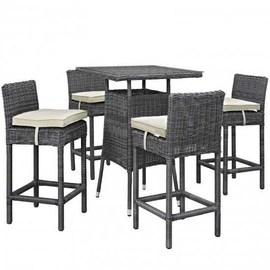 Summon 5 Piece Outdoor Patio Sunbrella® Pub Set