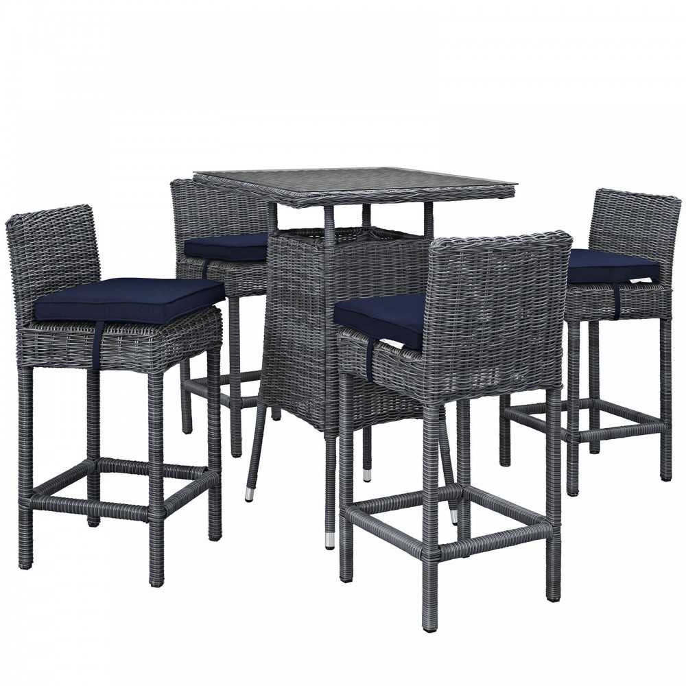 Summon 5 Piece Outdoor Patio Sunbrella® Pub Set