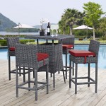 Summon 5 Piece Outdoor Patio Sunbrella® Pub Set