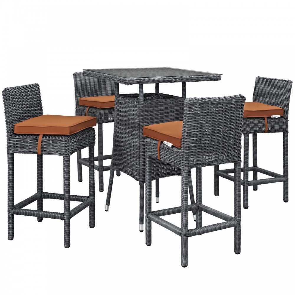 Summon 5 Piece Outdoor Patio Sunbrella® Pub Set