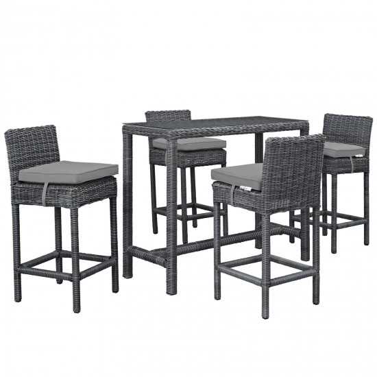 Summon 5 Piece Outdoor Patio Sunbrella® Pub Set