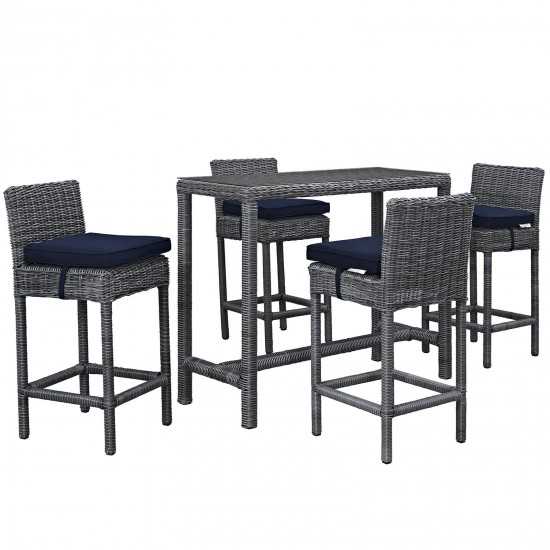 Summon 5 Piece Outdoor Patio Sunbrella® Pub Set