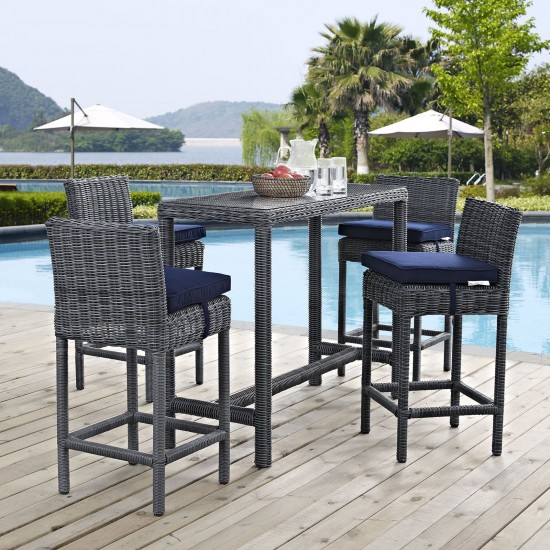 Summon 5 Piece Outdoor Patio Sunbrella® Pub Set