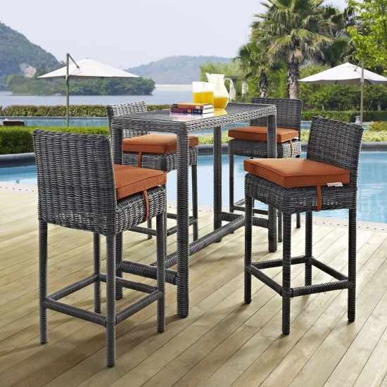 Summon 5 Piece Outdoor Patio Sunbrella® Pub Set