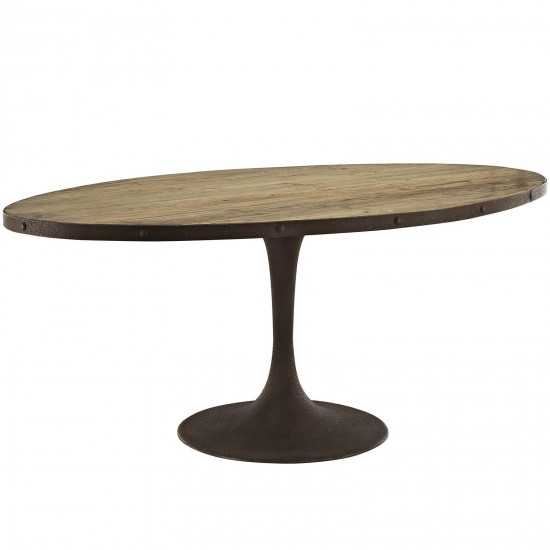 Drive 78" Oval Wood Top Dining Table