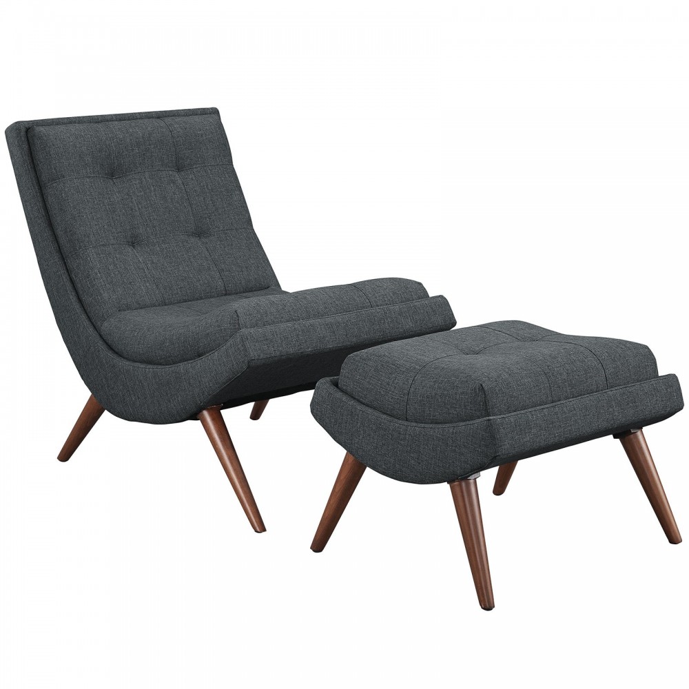 Ramp Upholstered Fabric Lounge Chair Set Ramp Upholstered Fabric Lounge Chair Set