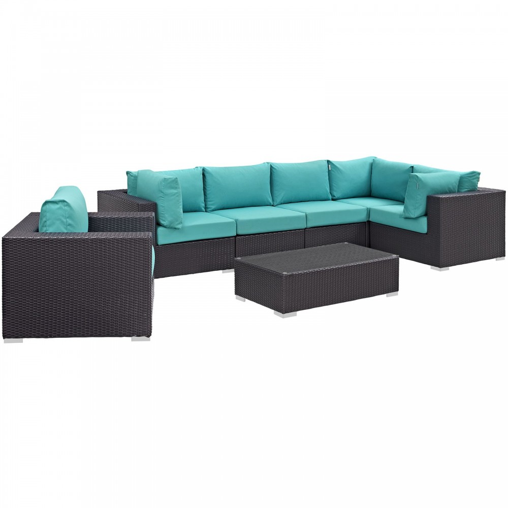 Convene 7 Piece Outdoor Patio Sectional Set