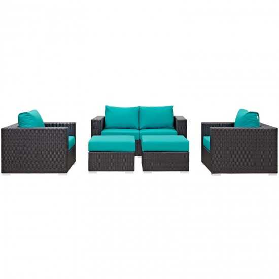 Convene 5 Piece Outdoor Patio Sofa Set