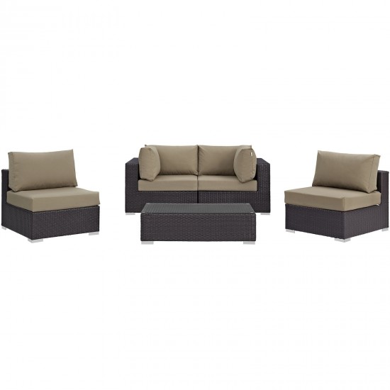 Convene 5 Piece Outdoor Patio Sectional Set