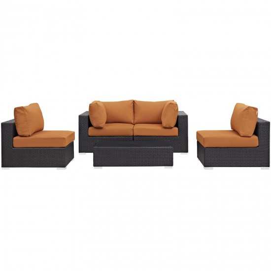 Convene 5 Piece Outdoor Patio Sectional Set