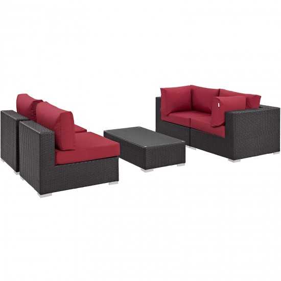 Convene 5 Piece Outdoor Patio Sectional Set