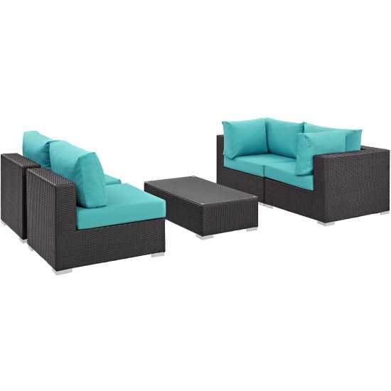 Convene 5 Piece Outdoor Patio Sectional Set