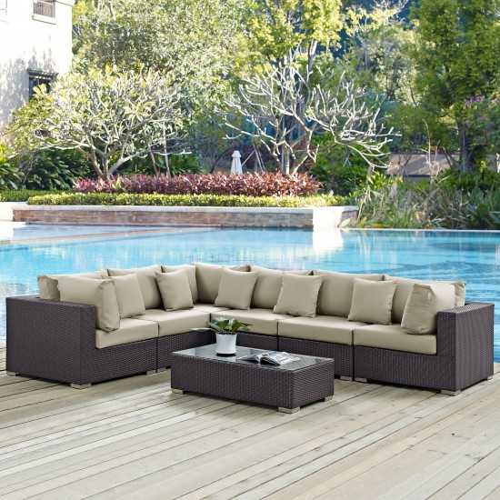 Convene 7 Piece Outdoor Patio Sectional Set