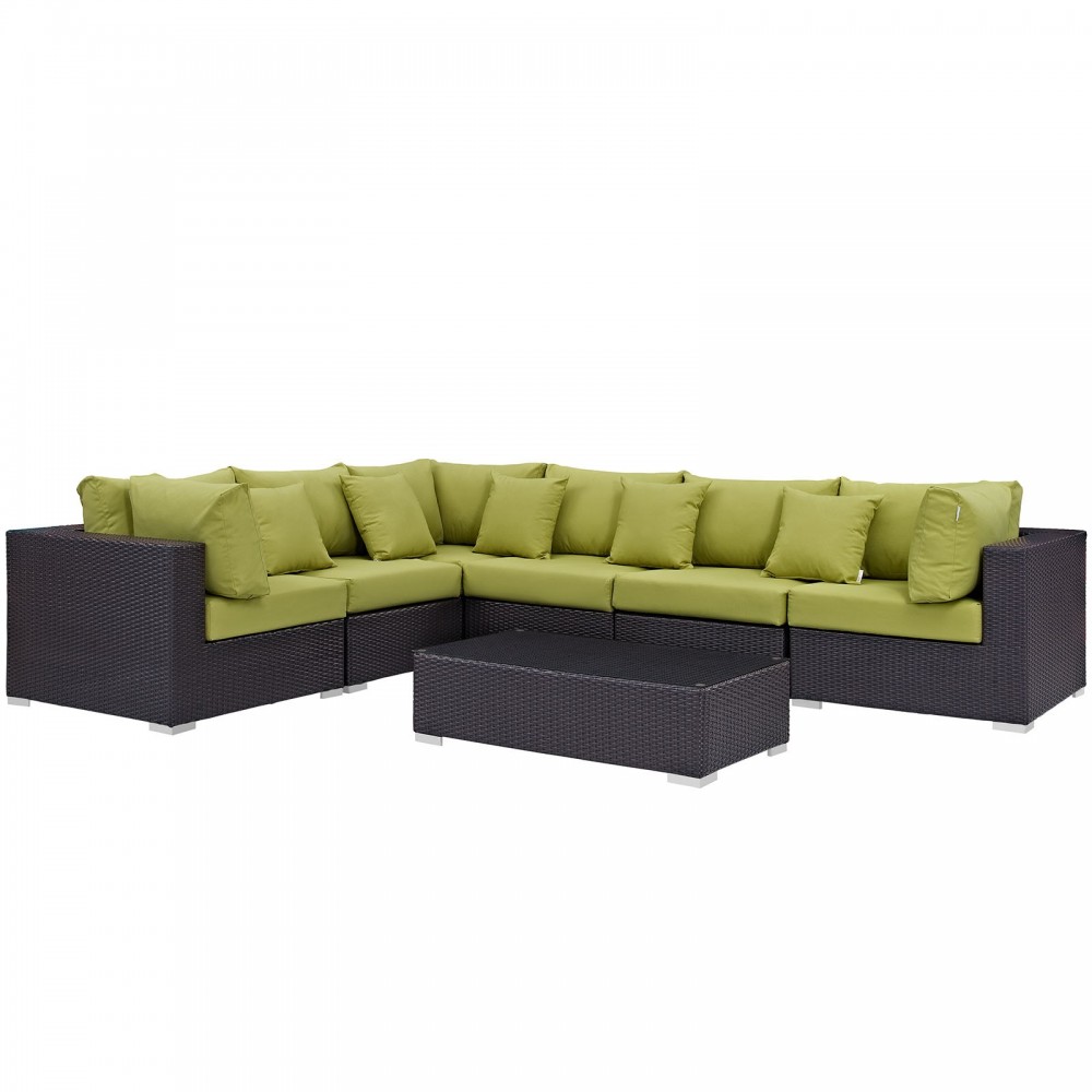 Convene 7 Piece Outdoor Patio Sectional Set Convene 7 Piece Outdoor Patio Sectional Set