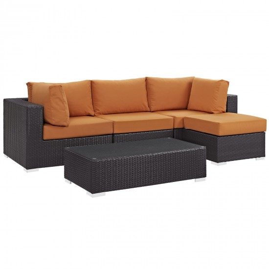 Convene 5 Piece Outdoor Patio Sectional Set