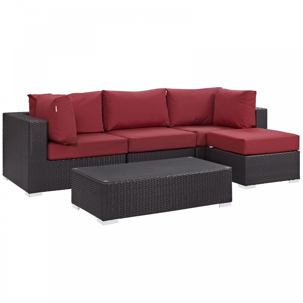 Convene 5 Piece Outdoor Patio Sectional Set