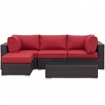 Convene 5 Piece Outdoor Patio Sectional Set