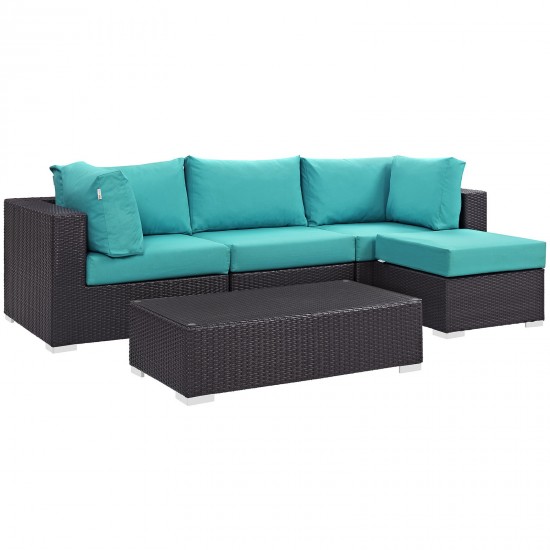 Convene 5 Piece Outdoor Patio Sectional Set