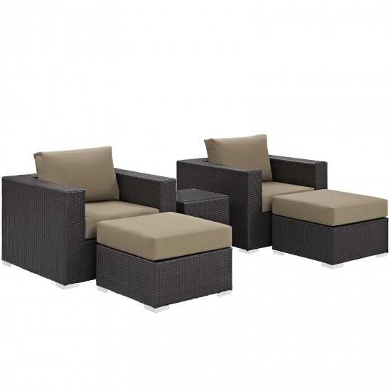 Convene 5 Piece Outdoor Patio Sectional Set