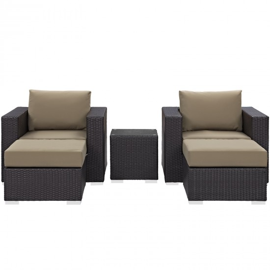 Convene 5 Piece Outdoor Patio Sectional Set