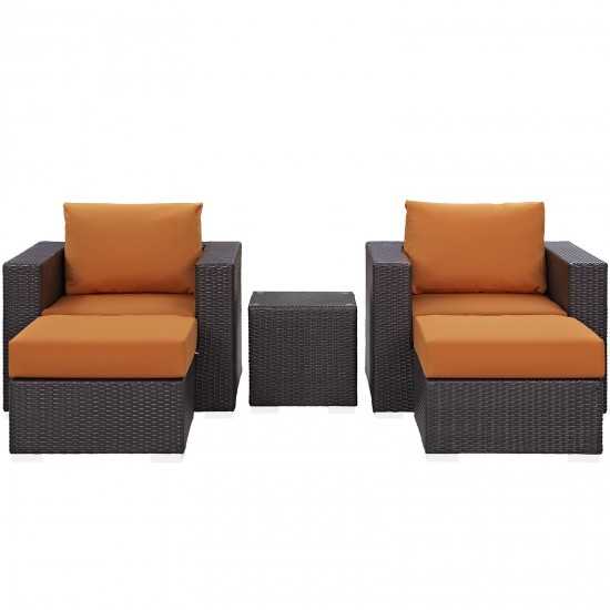 Convene 5 Piece Outdoor Patio Sectional Set