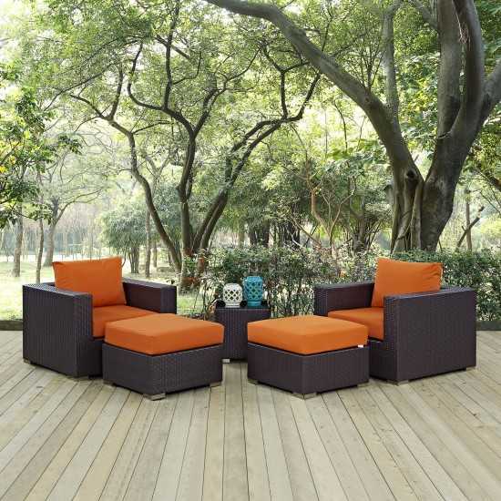 Convene 5 Piece Outdoor Patio Sectional Set