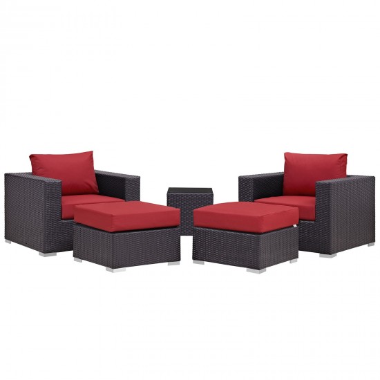 Convene 5 Piece Outdoor Patio Sectional Set