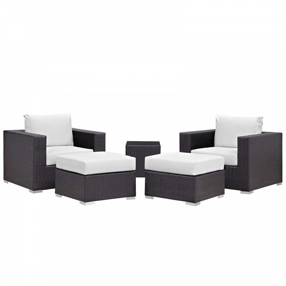 Convene 5 Piece Outdoor Patio Sectional Set